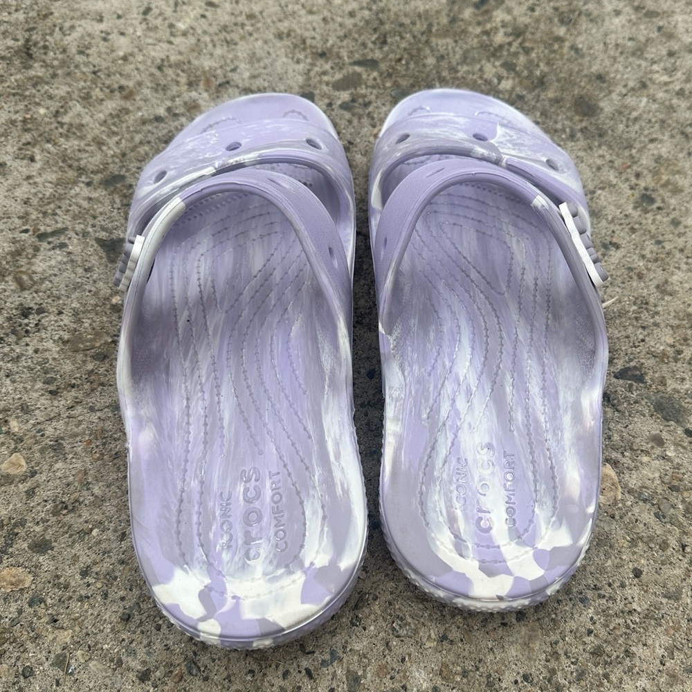 Purple Tie Dye Swirl Crocs Sandals Size10 - Picture 7 of 8